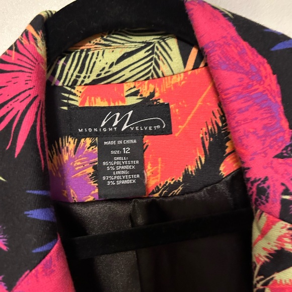Midnight Velvet Multicolor Tropical Blazer - Picture 2 of 3